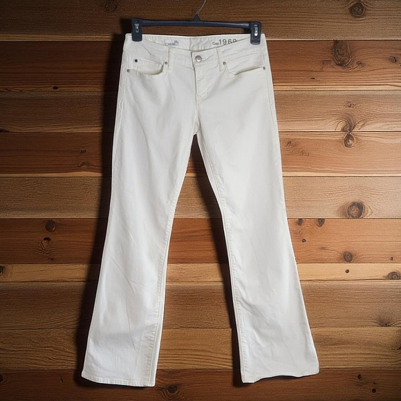 Gap 1969 Sexy Bootcut White Denim Classic 5 Pocket Style Jeans 28P - Picture 1 of 11
